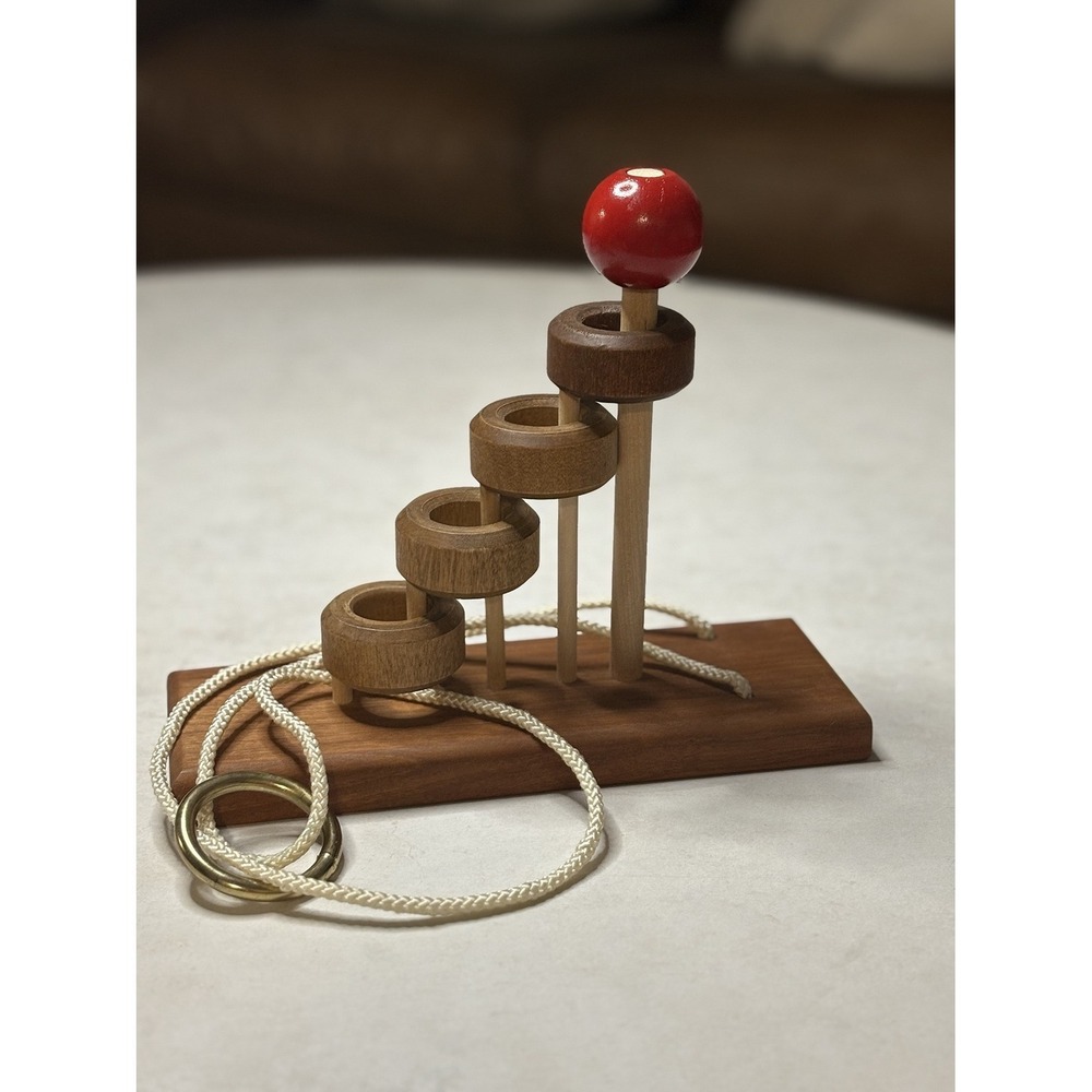 Vintage Channel Craft Mind Boggler Quadruple Trouble Wooden Brain Teaser Puzzle